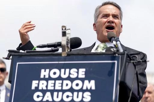 Rep. Jody Hice, R-Ga., speaks at a news conference held by members of the House Freedom Caucus on Capitol Hill in Washington on July 29, 2021. Hice has been subpoenaed to testify before a special grand jury that is investigating whether former President Donald Trump and others illegally tried to interfere in the 2020 election in Georgia. The subpoena orders him to appear before the special grand jury in Atlanta on Tuesday, July 19, 2022, his lawyer said in a court filing. (AP Photo/Andrew Harnik