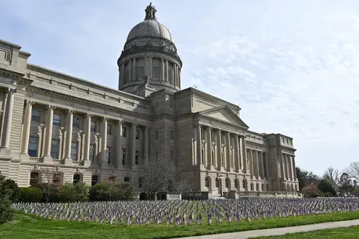 The Kentucky state Capitol in Frankfort, Ky., is pictured on April 7, 2021. (AP Photo/Timothy D. Easley, File)