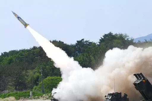 In this photo provided by South Korea Defense Ministry, a missile is fired during a joint training between U.S. and South Korea at an undisclosed location in South Korea, on May 25, 2022. The United States and South Korea will begin their biggest combined military training in years, starting Aug. 22, in the face of an increasingly aggressive North Korea, which has been ramping up weapons tests and threats of nuclear conflict against Seoul and Washington, the South’s military said Tuesday, Aug.
