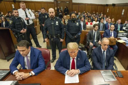 Former President Donald Trump appears at Manhattan criminal court before his trial in New York, May 16, 2024. Testimony in the hush money trial of Donald Trump is set to conclude in the coming days, putting the landmark case on track for jury deliberations that will determine whether it ends in a mistrial, an acquittal, or the first-ever felony conviction of a former American president. (Steven Hirsch/Pool Photo via AP, File)