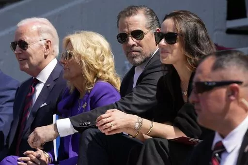 President Joe Biden attends his granddaughter Maisy Biden's commencement ceremony with first lady Jill Biden and children Hunter Biden and Ashley Biden at the University of Pennsylvania in Philadelphia, Monday, May 15, 2023. (AP Photo/Patrick Semansky, File)