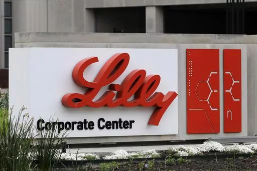 A sign for Eli Lilly & Co. stands outside their corporate headquarters in Indianapolis on April 26, 2017. Eli Lilly has launched a unique website to connect U.S. patients seeking obesity treatment to doctors, dieticians and its new weight-loss drug, Zepbound. The drugmaker said Thursday, Jan 4, 2024, it will use the site, called LillyDirect, to pair visitors with third-party mail-order pharmacies for prescriptions and to care providers through a virtual medical weight-loss clinic. (AP Photo/Darr