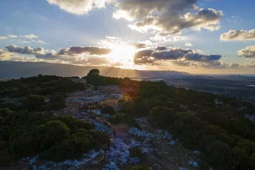 Goats gaze on a hillside where Beduins have grazed their animals for generations near Rumihat in the Galilee region, Israel, Tuesday, Aug. 23, 2022. Plans to turn the 2,500-acre area into a wildlife corridor have sparked rare protest from Bedouin in the northern Galilee region who were one of the few Arabs embracing early Zionist pioneers before 1948, and since served in the police and military, and elebrated by the military for their knowledge of the land, they say the government now seeks to s