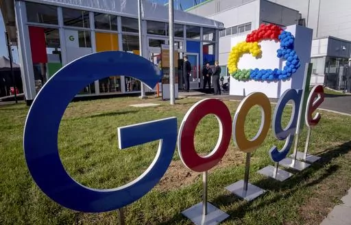 Google's first datacenter in Germany is pictured during its inauguration in Hanau near Frankfurt, Germany, Oct. 6, 2023. New European Union rules aimed at preventing tech companies from dominating digital markets will change what people see online starting Thursday, March 7, 2024. (AP Photo/Michael Probst, File)