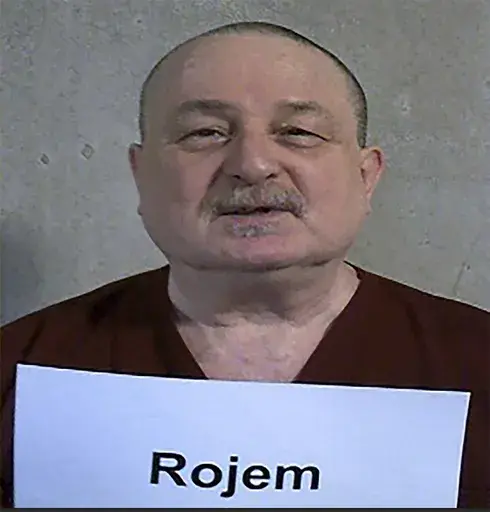 This photo provided by the Oklahoma Department of Corrections shows Richard Rojem, a death row inmate housed at the Oklahoma State Penitentiary in McAlester, Okla., Feb. 11, 2023. Oklahoma's Pardon and Parole Board is denying clemency for Rojem, convicted of raping and killing a 7-year-old girl in 1984. Monday's 5-0 decision paves the way for 66-year-old Richard Rojem to be executed by lethal injection on June 27, 2024. (Oklahoma Department of Corrections via AP, File)