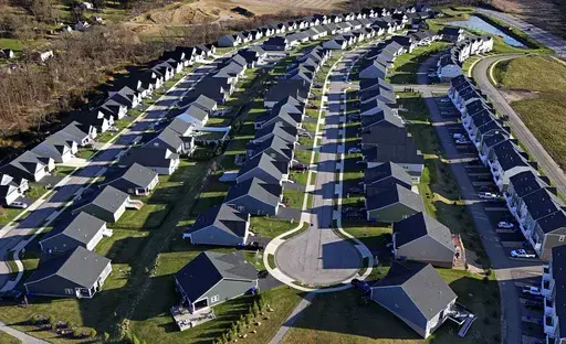 A housing development in Middlesex, Pa., is shown on March 29, 2024. (AP Photo/Gene J. Puskar, File)