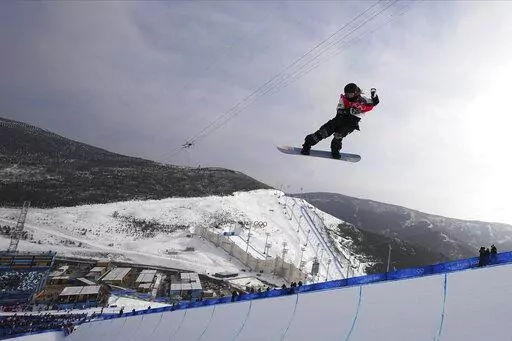 United States' Chloe Kim competes during the women's halfpipe finals at the 2022 Winter Olympics, Feb. 10, 2022, in Zhangjiakou, China. (AP Photo/Gregory Bull, File)