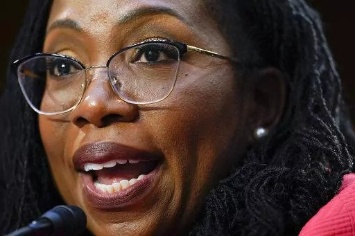 Supreme Court nominee Ketanji Brown Jackson testifies during her Senate Judiciary Committee confirmation hearing on Capitol Hill in Washington, Tuesday, March 22, 2022. (AP Photo/Andrew Harnik)