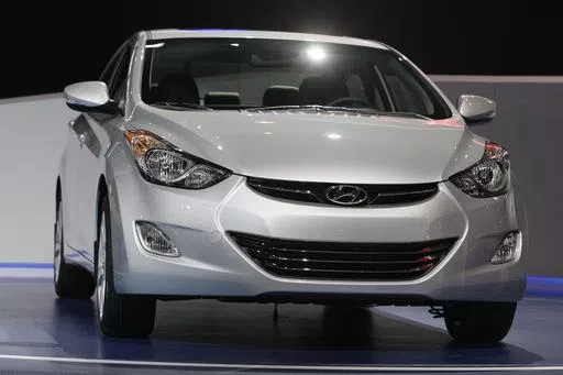 A 2013 Hyundai Elantra Coupe is shown at the Chicago Auto Show in Chicago on Feb. 8, 2012. In September, 2023, Hyundai and Kia issued a recall of 3.4 million of its vehicles in the United States, including the 2013 Hyundai Elantra. (AP Photo/Nam Y. Huh, File)