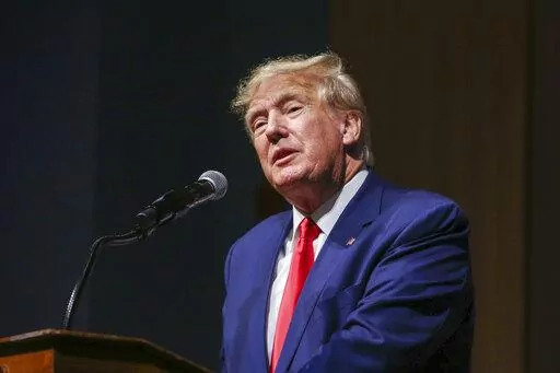 Former President Donald Trump speaks during the New Hampshire Republican State Committee 2023 annual meeting, Jan. 28, 2023, in Salem, N.H. Trump’s lawyers in Georgia are criticizing the Fulton County investigation into potential illegal election meddling after the foreperson of the special grand jury seated to help the probe went public this week.(AP Photo/Reba Saldanha, File)
