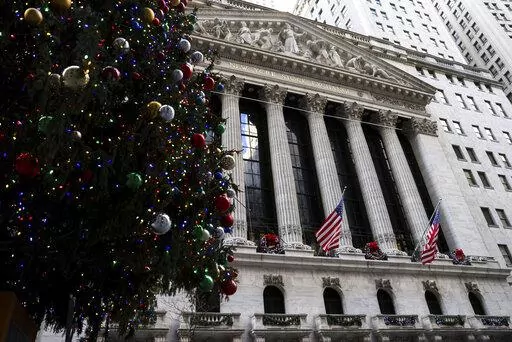 The New York Stock Exchange, Wednesday, Dec. 14, 2022, in New York. The Federal Reserve raised interest rates by half a point on Wednesday. (AP Photo/Julia Nikhinson)