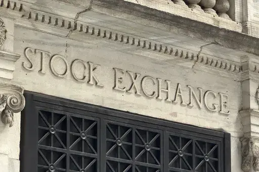 A sign at the New York Stock Exchange is shown on June 18, 2024 in New York. Global shares are mostly lower on Friday, June 21, 2024, after a retreat on Wall Street, where a drop in Nvidia stock pulled stocks lower. (AP Photo/Peter Morgan, File)