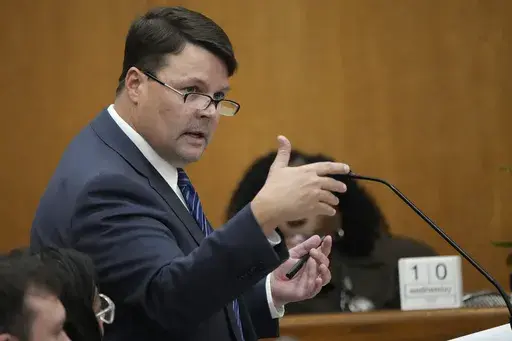 Attorney Cliff Johnson, director of the Roderick and Solange MacArthur Justice Center, speaks during a hearing Wednesday, May 10, 2023, in Hinds County Chancery Court in Jackson, Miss. (AP Photo/Rogelio V. Solis, File)