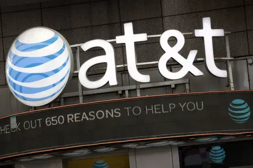 The AT&T logo is positioned above one of its retail stores in New York, Oct. 24, 2016. A security breach in 2022 compromised the data of nearly all of AT&T’s cellular customers, customers of mobile virtual network operators using AT&T’s wireless network, as well landline customers who interacted with those cellular numbers. The company said Friday, July 23, 2024, that it has launched an investigation and engaged cybersecurity experts to understand the nature and scope of the criminal activit