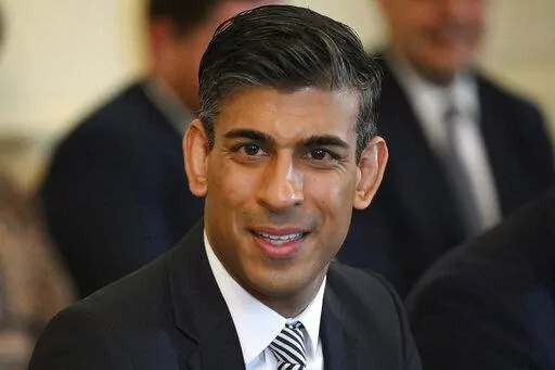 Britain's Chancellor of the Exchequer Rishi Sunak attends a cabinet meeting at 10 Downing Street, London, May 24, 2022. The contest to succeed British Prime Minister Boris Johnson has no single frontrunner but there are many prominent contenders. Sunak, the best-known of the Conservatives' potential leadership contenders, quit the government Tuesday, July 5. In a damning resignation letter, he wrote, “The public rightly expect government to be conducted properly, competently and seriously." (D