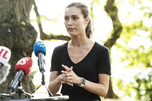 Prime minister of Finland Sanna Marin holds a press conference in Helsinki, Finland, Aug. 19, 2022. Marin, who in December 2019 became Finland’s youngest prime minister ever, said Friday she has taken a drug test “for her own legal protection” after a video was leaked of her at her private party dancing and mimicking singing. (Roni Rekomaa/Lehtikuva via AP)