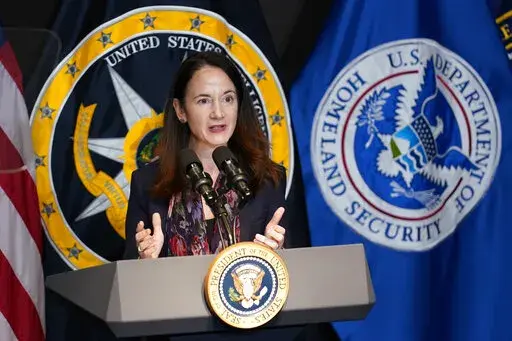 Director of National Intelligence Avril Haines introduces President Joe Biden during a visit to the Office of the Director of National Intelligence in McLean, Va., July 27, 2021. (AP Photo/Susan Walsh, File)