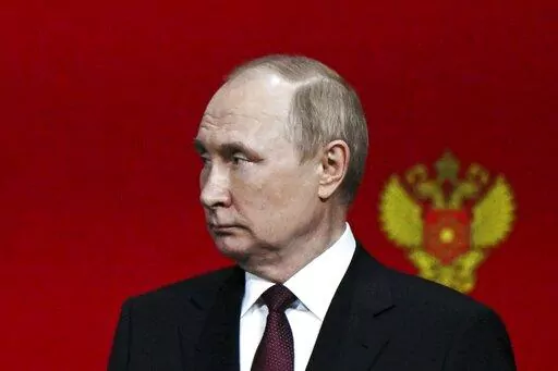 Russian President Vladimir Putin delivers his speech at a ceremony to mark the 75th anniversary of Russian Federal Medical-Biological Agency in Moscow, Russia, Wednesday, Nov. 9, 2022. As Russia faces mounting setbacks in Ukraine, Putin appears to have delegated delivering unpopular news to others — a tactic he has already used during the coronavirus pandemic. (Sergei Guneyev, Sputnik, Kremlin Pool Photo via AP, File)