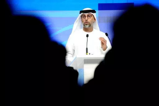 United Arab Emirates Energy Minister Suhail al-Mazrouei speaks during the Atlantic Council's Global Energy Forum at the Dubai Expo 2020, in Dubai, United Arab Emirates, Monday, March 28, 2022. (AP Photo/Ebrahim Noroozi, File)