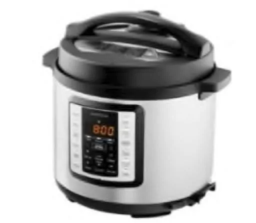 This photo provided by U.S. Consumer Product Safety Commission shows Insignia 6-Quart Multi-Function Pressure Cooker. Best Buy, on Friday, Oct. 27, 2023, is recalling nearly 1 million pressure cookers and separate inner pots due to a defect that can cause hot foods to spew out, posing burn hazards. The cookers, sold under the brand Insignia, have incorrect volume markings on their inner pots — which can cause consumers to overfill them. (U.S. Consumer Product Safety Commission via AP)