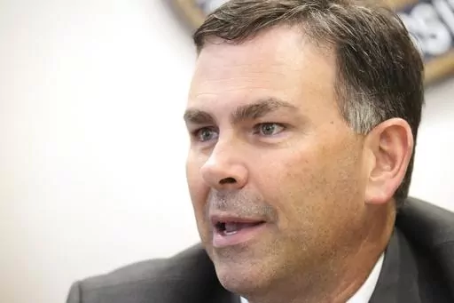 Mississippi Secretary of State Michael Watson speaks in his office in Jackson, Miss., on Wednesday, Sept. 13, 2023. Watson, a Republican, is seeking a second term as the state's top elections official, and he faces Democrat Ty Pinkins in the Nov. 7, 2023, general election. (AP Photo/Rogelio V. Solis)