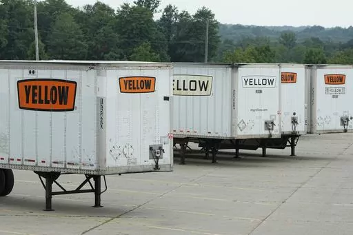 Yellow Corp. trailers are pictured at a YRC Freight facility Friday, July 28, 2023, in Richfield, Ohio. After years of financial struggles, Yellow is reportedly preparing for bankruptcy and seeing customers leave in large numbers — heightening risk for future liquidation. While no official decision has been announced by the company, the prospect of bankruptcy has renewed attention around Yellow's ongoing negotiations with unionized workers, a $700 million pandemic-era loan from the government 