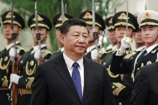 Chinese President Xi Jinping and Finnish President Sauli Niinisto (unseen) review an honor guard at the Great Hall of the People in Beijing, Monday, Jan. 14, 2019. With Russia’s military failings in Ukraine mounting, no country is paying closer attention than China to how a smaller, outgunned force has badly bloodied what was thought to be one of the world’s strongest armies. (AP Photo/Andy Wong, File)