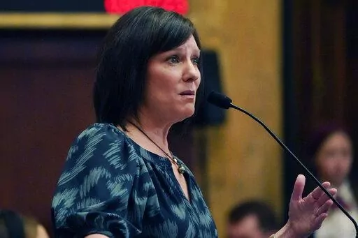 House Public Health and Human Services Vice Chairman Missy McGee, R-Hattiesburg, responds to a member's question after the body voted in favor of a bill that would provide women with a full year of Medicaid coverage after giving birth, Tuesday, March 7, 2023, at the Mississippi Capitol in Jackson. With that vote, the Mississippi Legislature awarded final passage to the bill. (AP Photo/Rogelio V. Solis)